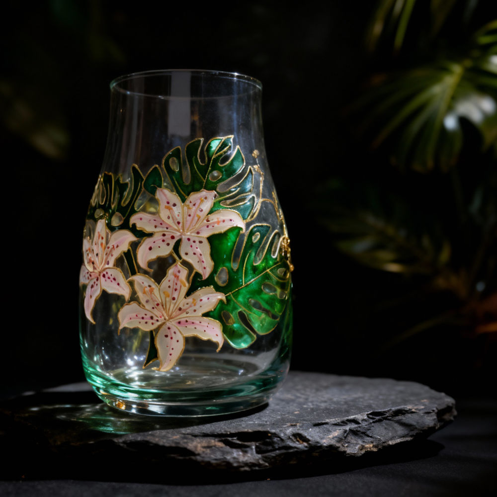 Vase Lys & Monstera